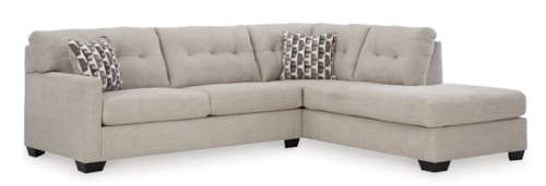 Contemporary 2-Piece Sectional Sofa with Right Facing Chaise