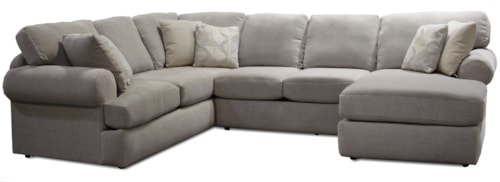 Casual 3-Piece Sectional Sofa with Chaise