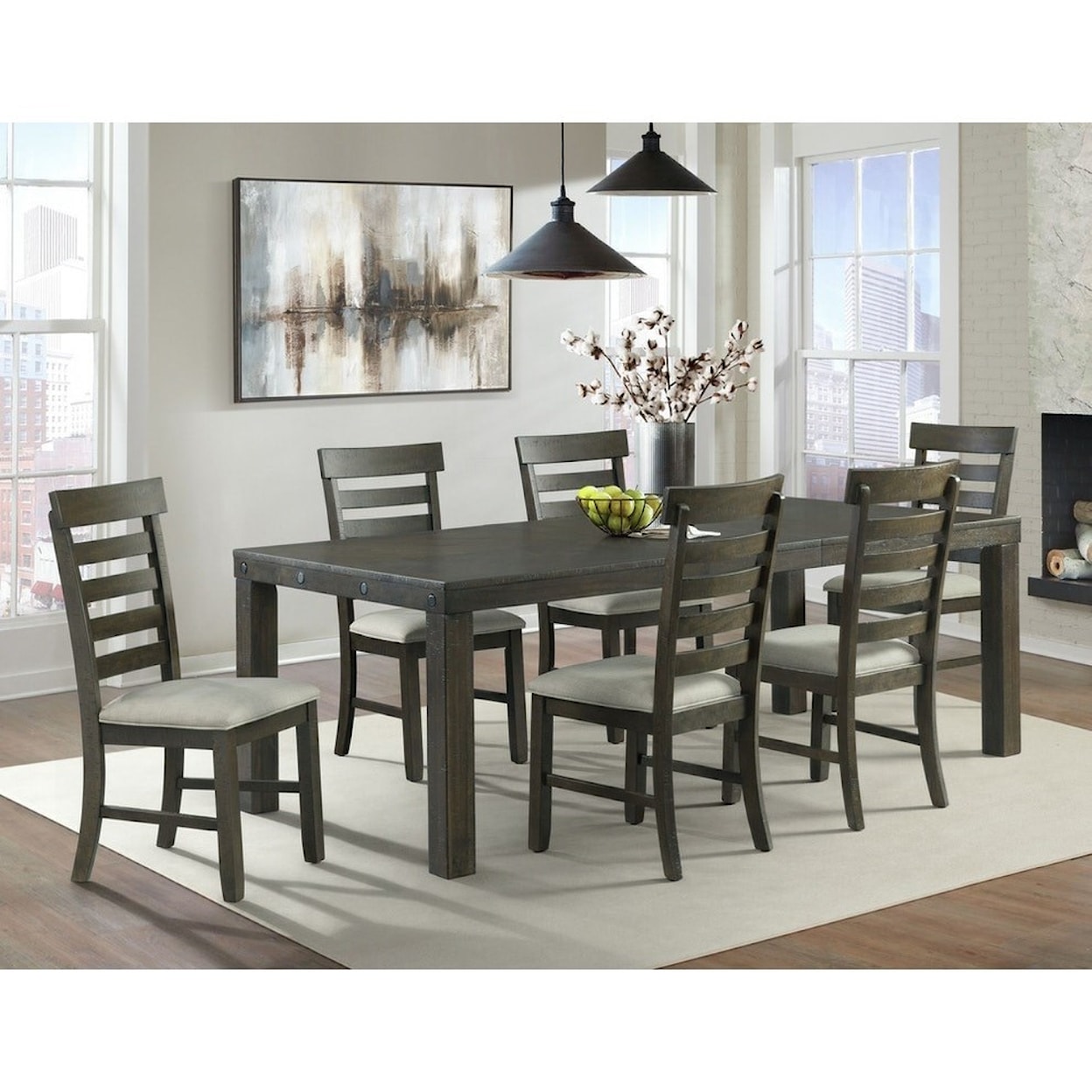 Elements International Colorado 7-Piece Dining Table and Chair Set