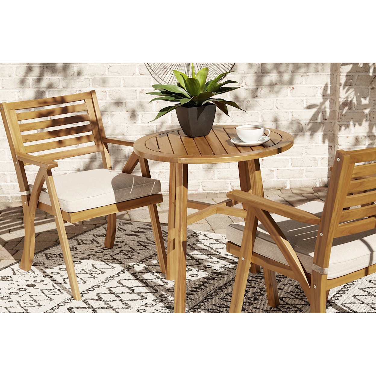 Signature Design Vallerie 3-Piece Table & Chairs with Cushion Set