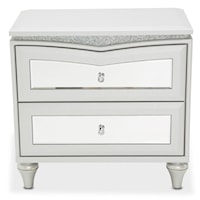 Contemporary Glam 2-Drawer Upholstered Nightstand