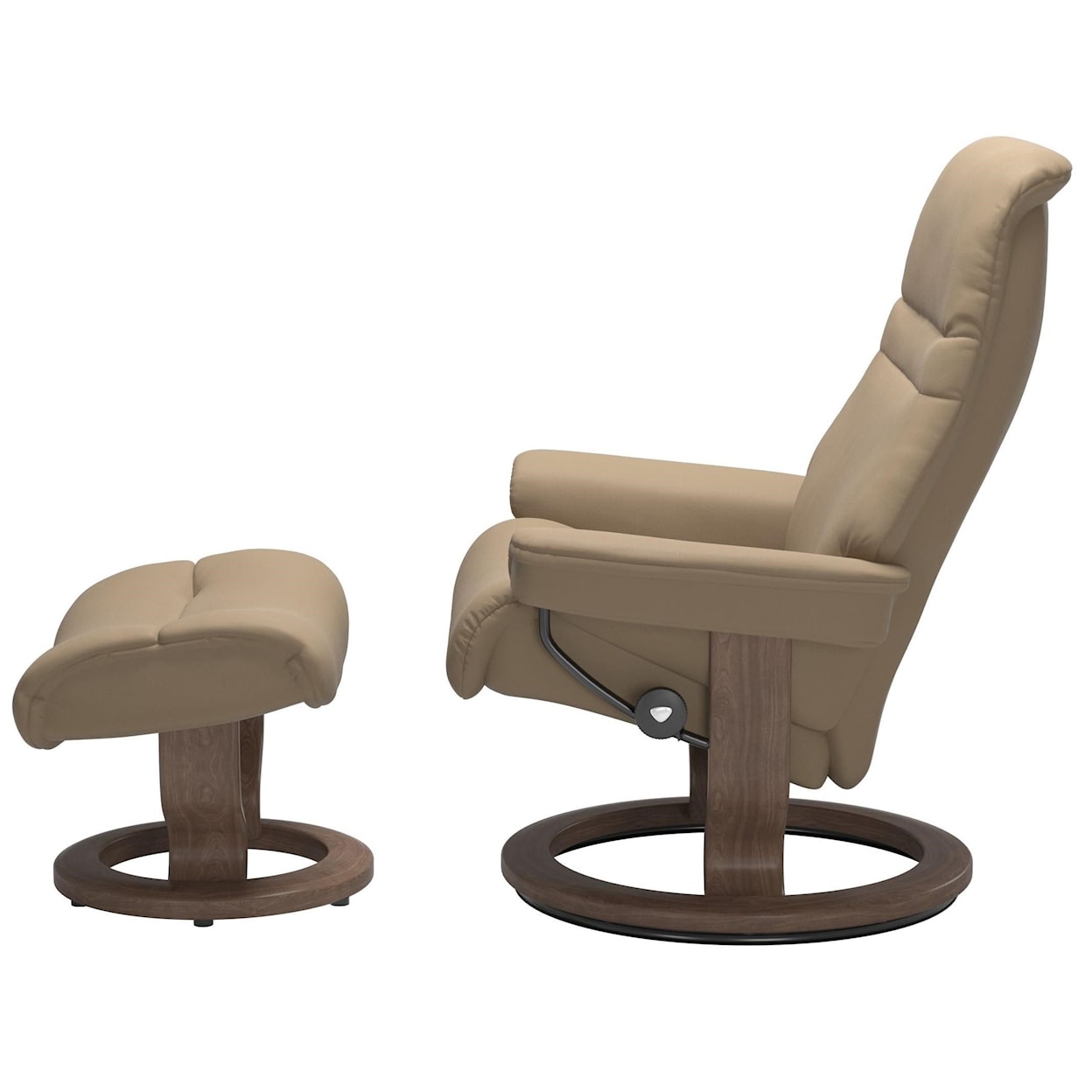 Stressless by Ekornes Sunrise Medium Chair & Ottoman with Classic Base