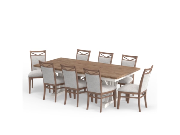 10-Piece Trestle Dining Set