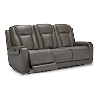 Contemporary Reclining Sofa with Drop Down Table