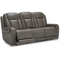 Contemporary Reclining Sofa with Drop Down Table