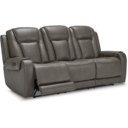 Contemporary Reclining Sofa with Drop Down Table