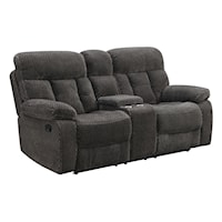 Contemporary Console Loveseat with Dual Recliners