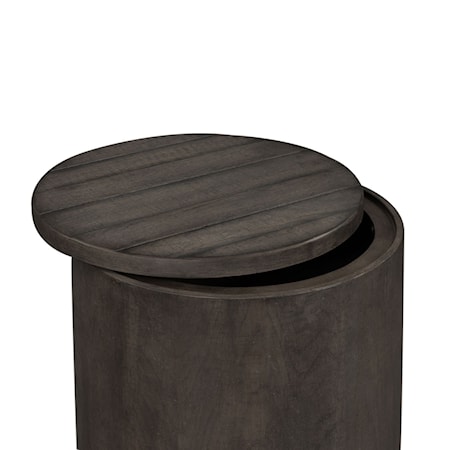 Round Drum End Table