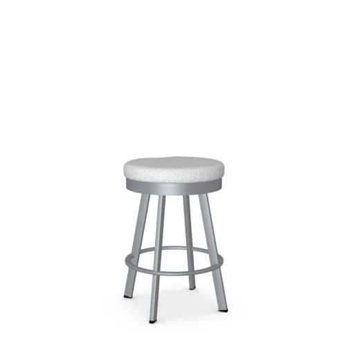 Customizable 26" Swivel Counter Stool with Round Upholstered Seat