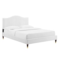 Channel Tufted Performance Velvet Queen Platform Bed