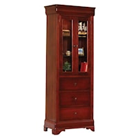 Transitional 30" 3-Drawer Bookcase with Concealed Storage