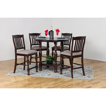 Transitional 5-Piece Counter-Height Dining Set