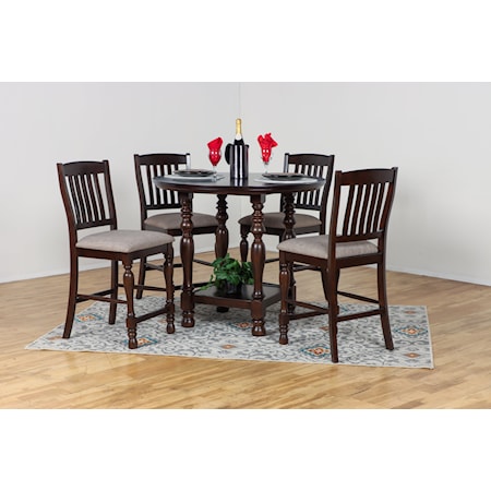 42" Round Counter Table-Brown