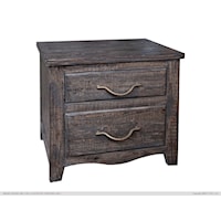 Rustic Solid Pine 2-Drawer Nightstand