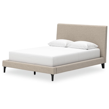 Queen Upholstered Bed With Roll Slats