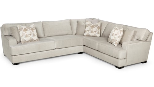 Transitional L-Shaped Sectional Sofa with Accent Pillows