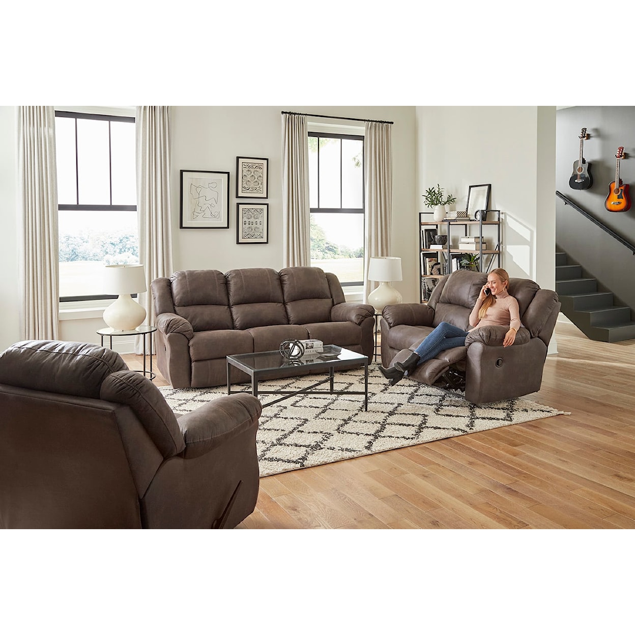 HomeStretch 213 Reclining Loveseat