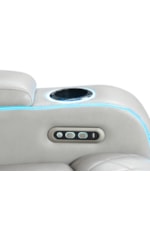 Built-in USB-A and USB-C charging ports placed discreetly on the inner arm keep devices powered up and within reach