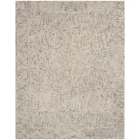 8'3" x 11'6" Ivory/Grey/Teal Rectangle Rug