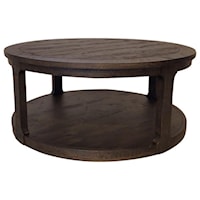 Casual Round Cocktail Table with Casters