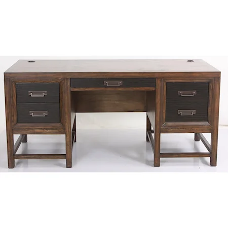 Transitional Pedestal Desk with 5 drawers