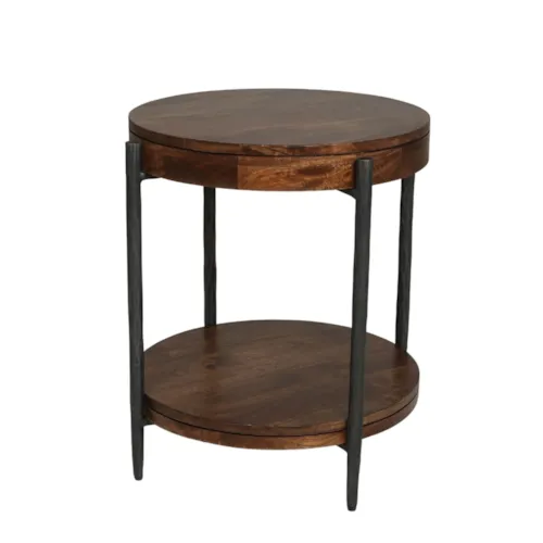 Transitional End Table with Lower Shelf