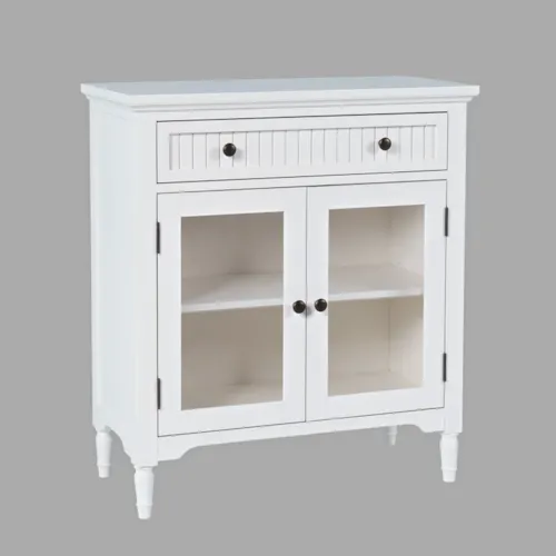 Transitional 32" Accent Cabinet with Glass Doors