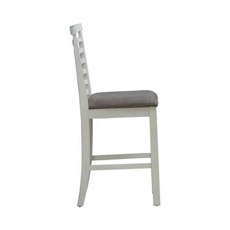 Upholstered Ladder Back Counter Chair