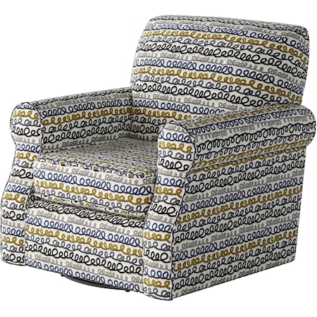 Swivel Chair with Rolled Arms