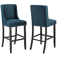 Bar Stool Upholstered Fabric Set of 2