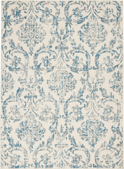 6' x 9' Ivory/Blue Rectangle Rug