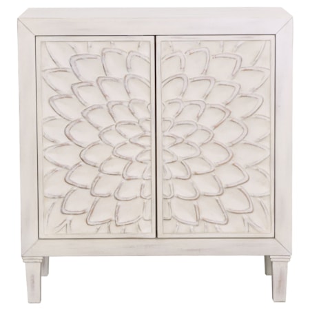 Clarkia Accent Cabinet w/ Carved Door