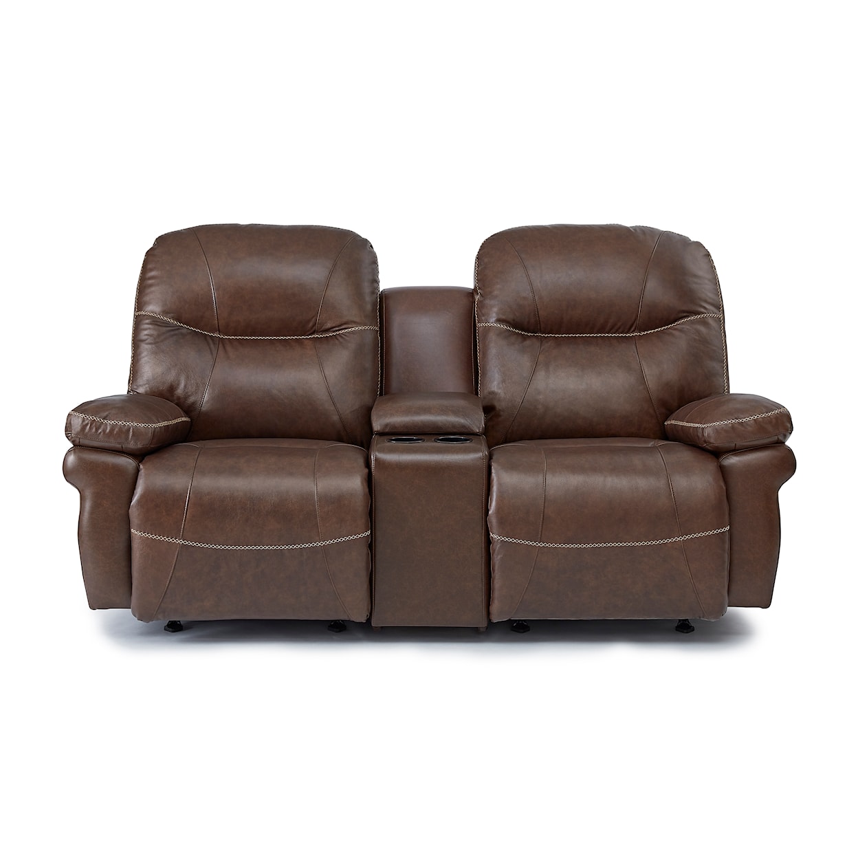 Best Home Furnishings Leya Leather Console Rocking Reclining Loveseat