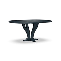 Farmhouse Oval Dinning Table with Pedestal Base