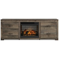Trinell Rustic 72" TV Stand with Electric Fireplace