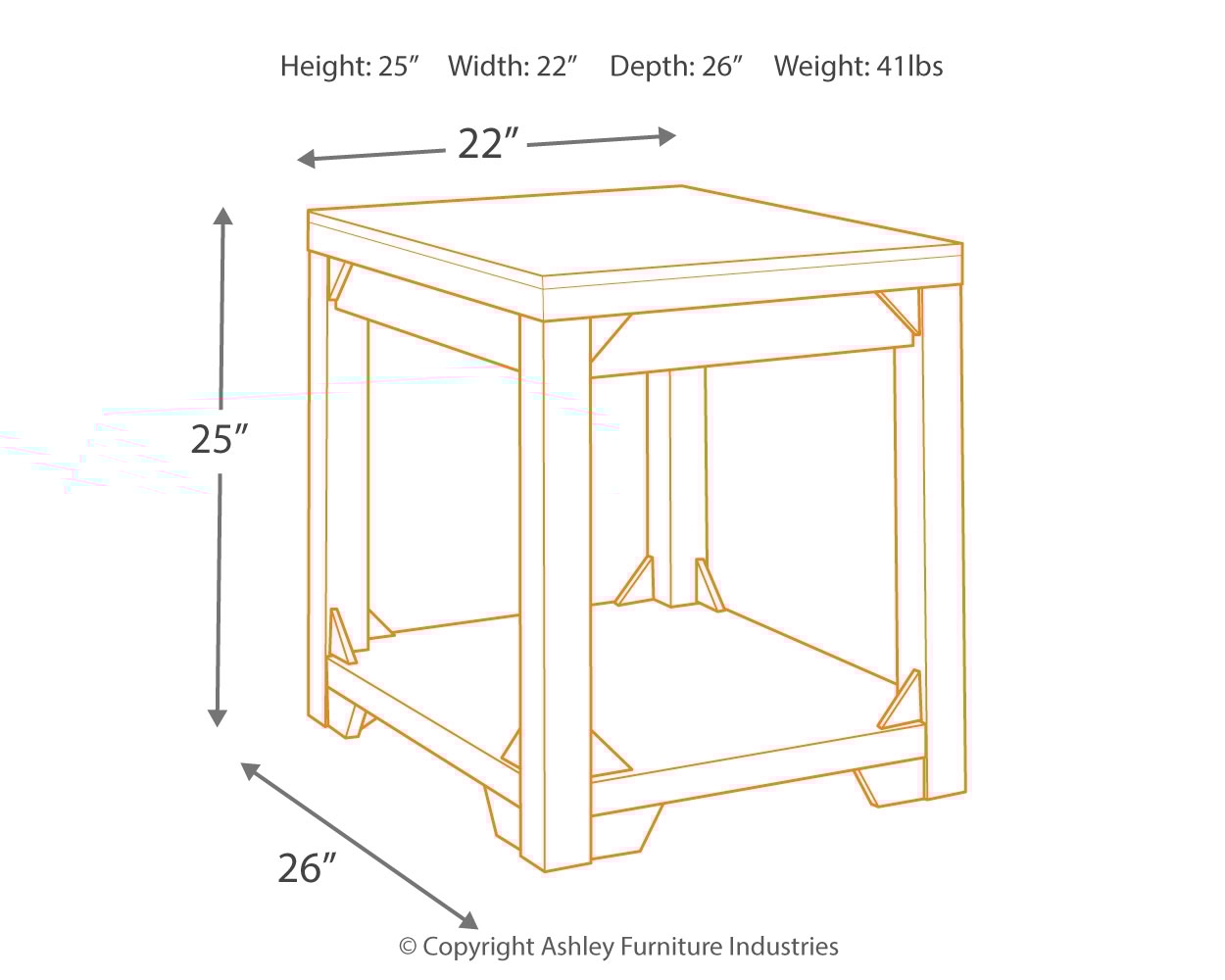 Signature Design by Ashley Fregine Rectangular End Table