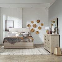 Contemporary 3-Piece King Bedroom Set with Upholstered Headboard and Footboard