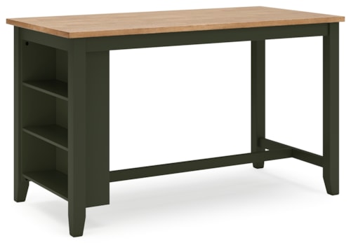 Casual 3-Shelf Counter Height Table with Open Storage