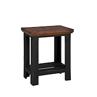 Farmhouse Chairside Table with Shelf