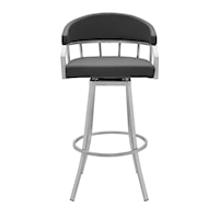 Contemporary Swivel Faux Leather Counter Stool