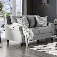 Transitional Love Seat with Nailhead Trim