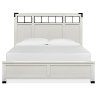 Industrial Farmhouse Queen Panel Bed with Low Profile Footboard