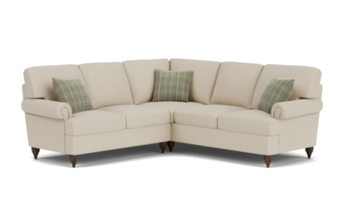 Contemporary Sectional Sofa with Rolled Arms