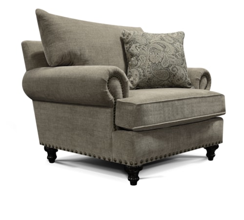 Traditional Accent Chair with Nailhead Trim