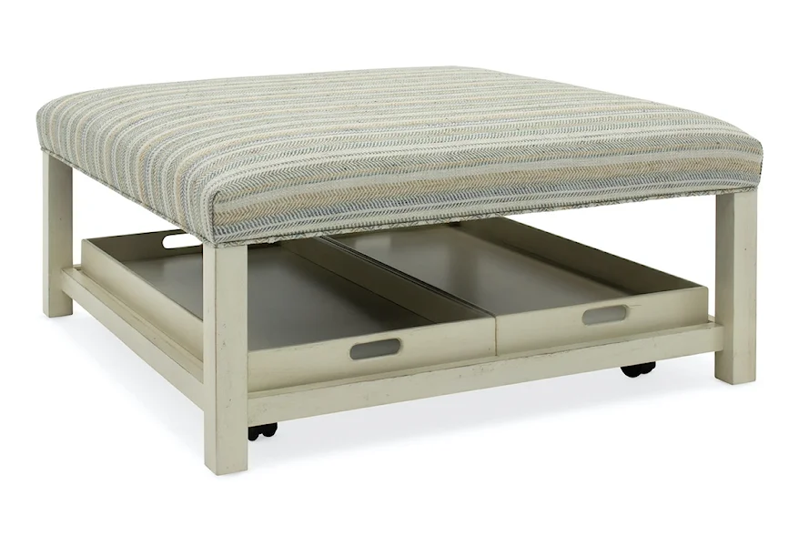 Henri Square Non-Tufted Tray Ottoman by Sam Moore at Alison Craig Home Furnishings