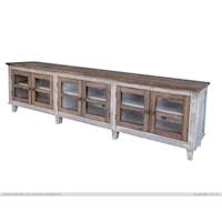 Sahara Rustic Two-Tone 6-Door TV Stand with Wire Management