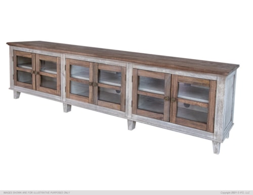 Sahara Rustic Two-Tone 6-Door TV Stand with Wire Management