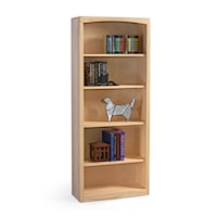 Customizable 30 X 72  Solid Pine Bookcase with 4 Open Shelves