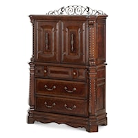 Traditional Gentleman's Chest with Carved Wood Details