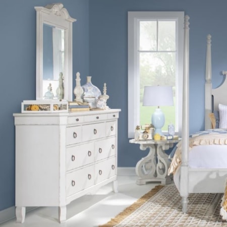 10-Drawer Dresser and Mirror Set